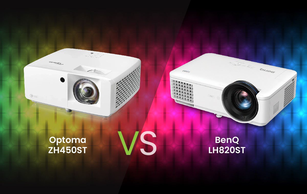 Golf Simulator Short Throw Projector Comparison BenQ LH820ST vs. Optoma ZH450ST